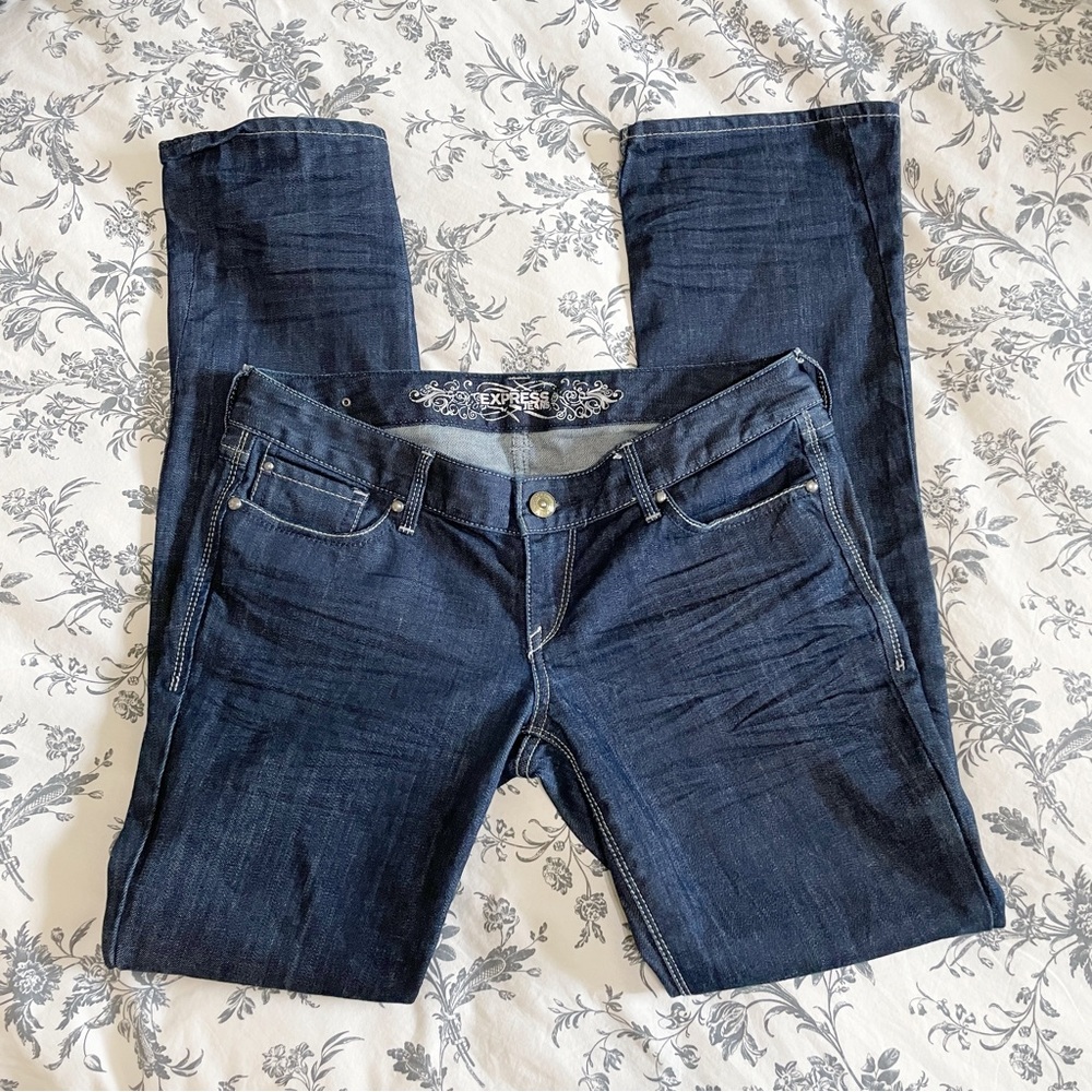 Express Zelda Barely Boot Slim Fit Ultra Low Rise Jeans Size 8r